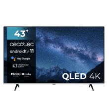 ‌TV QLED V2 Series VQU20043S TV QLED de 43" com resolução 4K UHD, sistema operativo Android TV 11, Google Voice Assitant e Chromecast, Sistema Dolby Vision & Atmos