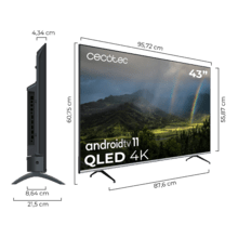 TV QLED V2 series VQU20043S Televisión QLED de 43" con resolución 4K UHD, sistema operativo Android TV 11, Asistente de voz de Google y Chromecast, sistema Dolby Vision & Atmos