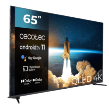 TV Cecotec V1+ Series VQU11065+S Televisión QLED 65” con resolución 4K UHD, sistema operativo Android TV 11, Subwoofers, Chromecast, HDR10+, Google Voice Assistant, clase E.