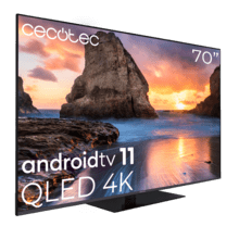 TV V1Z+ Series VQU11070Z+ Televisión QLED 70” con resolución 4K UHD, sistema operativo Android TV 11, subwoofers, Chromecast, HDR10+, Google Voice Assistant, clase E.