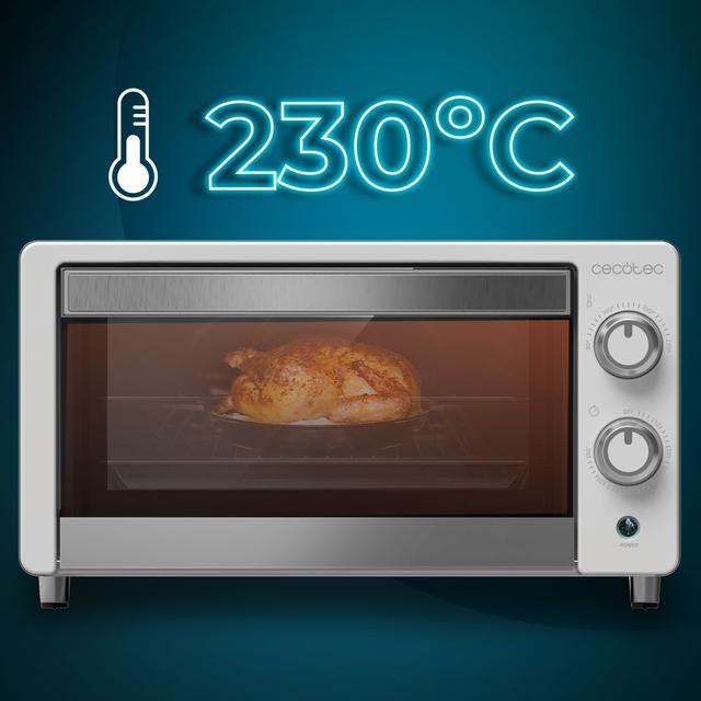 Bake&Toast 1090 White Forno tostapane elettrico multifunzione da tavolo, capacità 10 litri e doppia porta in vetro.