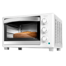 Bake&Toast 2300 White Mini-forno elétrico multifunções, 23 litros de capacidade e porta com vidro duplo.