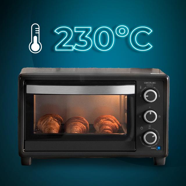 Bake&Toast 2300 Noir Four grille-pain électrique de table multifonction, capacité 23 litres et double porte vitrée.