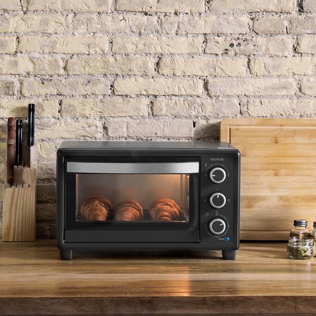 Bake&Toast 2300 Black Forno tostapane elettrico multifunzione da tavolo, capacità 23 litri e doppia porta in vetro.