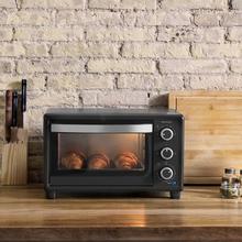 ‌Bake&Toast 2300 Black Mini-forno elétrico multifunções, 23 litros de capacidade e porta com vidro duplo.