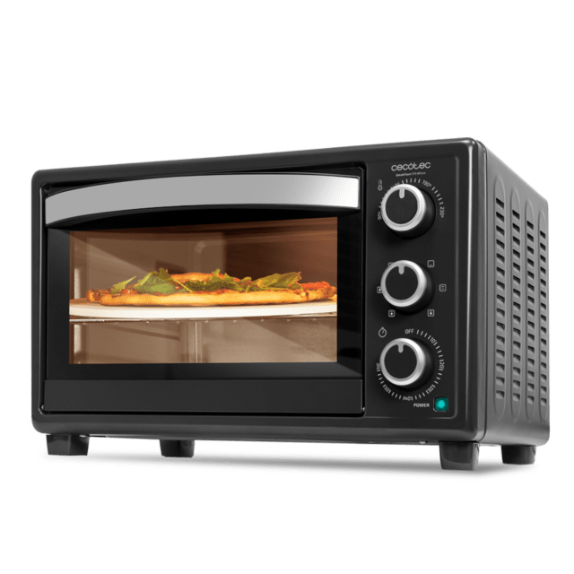 Fornetto elettrico Bake&Toast 2600 Black 4Pizza Forno a convezione da 26 litri con pietra speciale per pizze e 6 funzioni differenti.