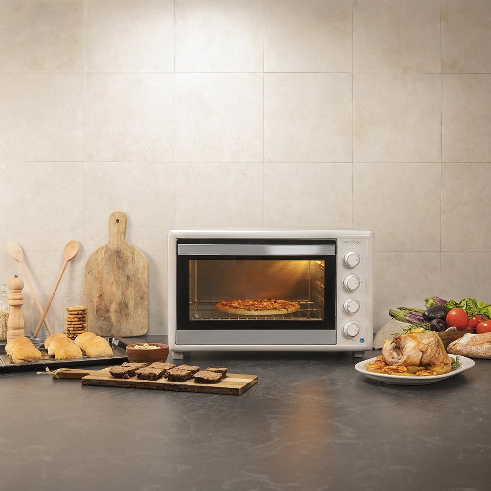 Mini horno  Cecotec Bake&Toast 890 Gyro, 2200 W, 60 l, 12 Funciones,  Temporizador, Blanco