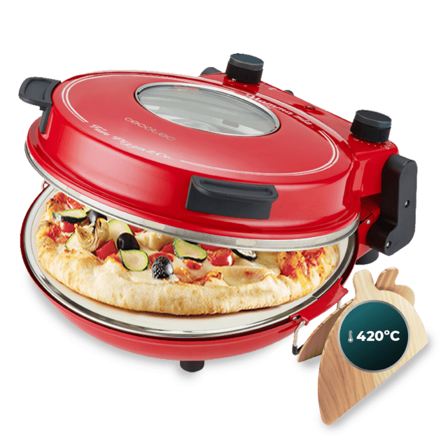 Fun Pizza&Co Mamma Mia Vista Forno elétrico de 1200 W com janela de visualização.