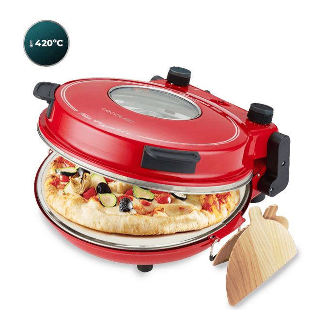 Fun Pizza&Co Mamma Mia Vista Forno elétrico de 1200 W com janela de visualização.