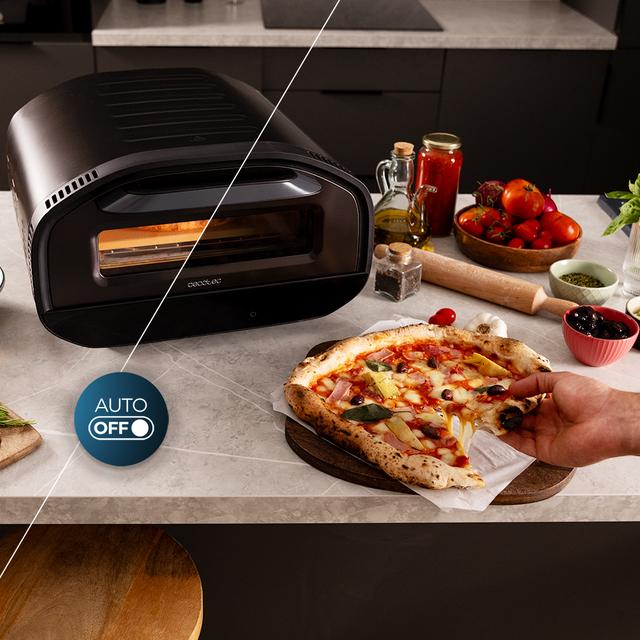 Fun Pizza&Co Tifosi Four électrique Pizza&Co Tifosi de 1700 W avec contrôle numérique et acier revêtu.