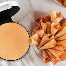 Fun Gofrestone Cone Piastra per waffle in acciaio inossidabile e 1000 W di potenza, ideale per preparare coni e cialde di gelato croccanti e sottili.