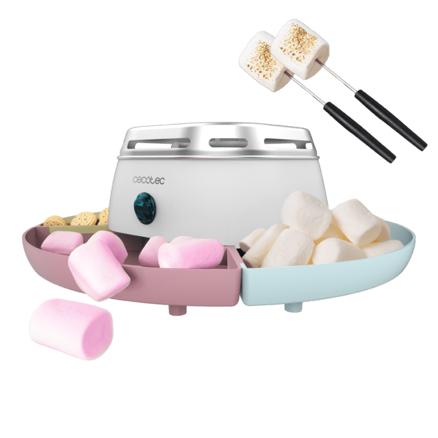 Fun&Sugar Marshmallow Máquina para calentar marhsmallows, S'more, con 270 W de potencia y 2 tenedores de metal.