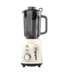 Power Black Titanium RetroBeige Batidora de vaso retro con 1200W de potencia máxima, cuchilla de 4 hojas con recubrimiento de titanio negro y jarra con 1,5L de capacidad.