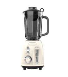 Power Black Titanium RetroBeige Liquidificador de copo retro de 1200 W com 4 lâminas com revestimento de titânio preto e um jarro com capacidade para 1,5 L.