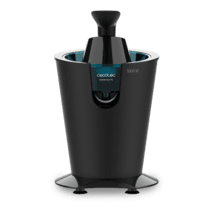 EssentialVita PowerFresh 1000 Black Elektrischer Arm-Entsafter mit 1000 W, Gehäuse und Filter aus Edelstahl, Soft Touch und zwei abnehmbaren Kegeln.