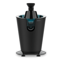 EssentialVita PowerFresh 1000 Black Exprimidor eléctrico de brazo con 1000 W, cuerpo Soft Tocuh, filtro de acero inoxidable y dos conos desmontables.