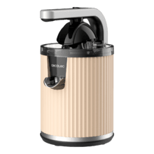 Xqueeze RetroJuice 600 Beige Spremiagrumi elettrico retrò a braccio per arance e agrumi con 600 W di potenza, filtro in acciaio inox, un cono in plastica, leva per estrarre la polpa e sistema antigoccia.