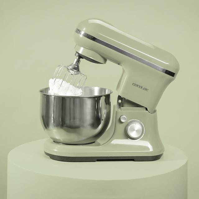 Misturador Cecomixer Merengue 5L 1200 Gelado Verde Misturador com 5 funções, design elegante e acessórios para misturar e amassar. Inclui função para fazer sorvete.