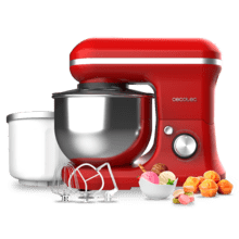 Cecomixer Merengue 5L 1200 Ice-Cream Red Mixer Misturador com 5 funções, design elegante e acessórios para misturar e amassar. Inclui função para fazer sorvete.