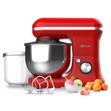 Cecomixer Meringue 5L 1200 Ice-Cream Red Mixer Mixer mit 5 Funktionen, elegantem Design und Zubehör zum Mischen und Kneten. Mit Funktion zur Eiszubereitung.