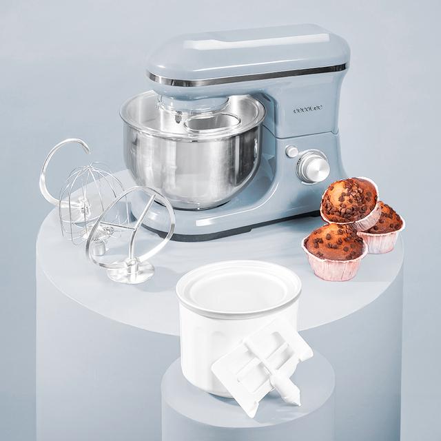 Cecomixer Merengue 5L 1200 Ice-Cream Blue Mixer Misturador com 5 funções, design elegante e acessórios para misturar e amassar. Inclui função para fazer sorvete.