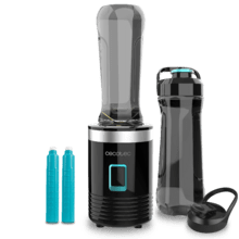 Power Titanium 350 EasyGo Mixeur pour smoothies avec bouteille portable, 4 lames avec revêtement en titane noir et 350 W.