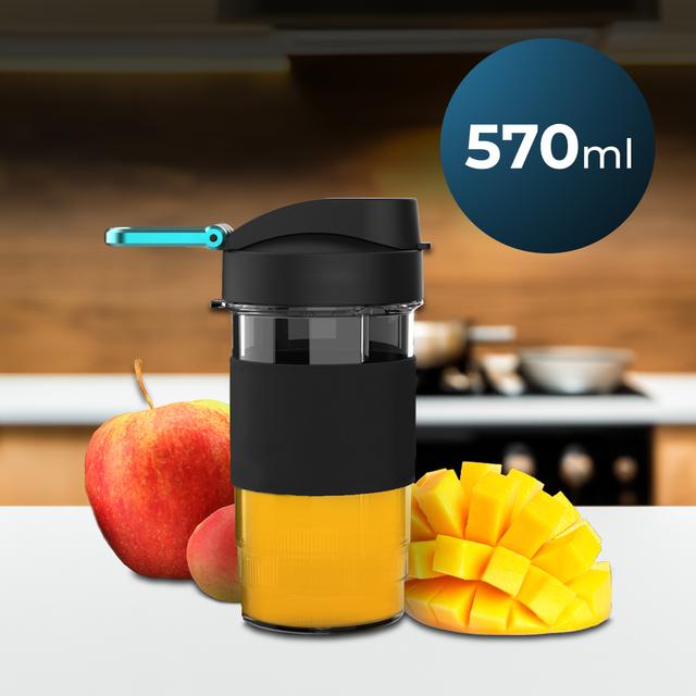 Power Titanium 900 ProGo Blender smoothie avec 2 bouteilles portables de 570 ml, 4 lames avec revêtement en titane noir et 900 W.