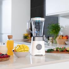 Mixeur-blender de 1300 W avec 4 lames revêtues en titane noir et un bol d'une capacité de 1,5 litre. 2 vitesses et fonction Pulse.