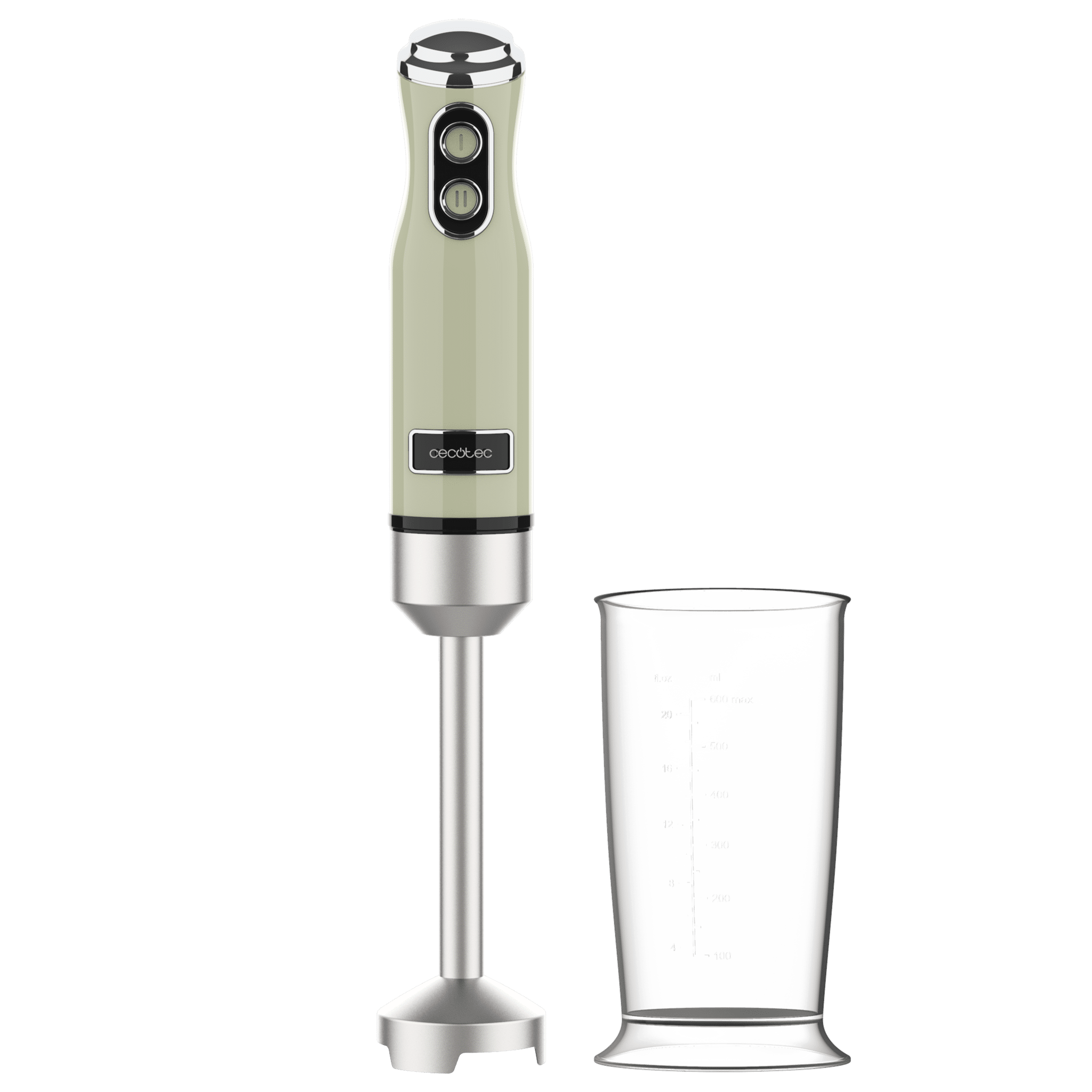 Cecotec Power RetroGreen 1200MAX en color verde retro con vaso transparente