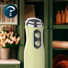 Power RetroGreen 1200MAX Cream&Crush Batidora de mano retro con 1200 W de potencia máxima, cuchilla de 4 hojas con recubrimiento de titanio negro y velocidad ajustable.