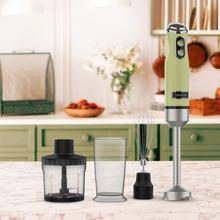 Power RetroGreen 1200MAX Cream&Crush Batidora de mano retro con 1200 W de potencia máxima, cuchilla de 4 hojas con recubrimiento de titanio negro y velocidad ajustable.