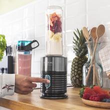 Power Titanium 650 EasyGo Mixeur pour smoothies avec bouteille portative, moulin intégré, 4 lames avec revêtement en titane et 650 W.