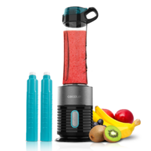 Power Titanium 650 EasyGo Mixeur pour smoothies avec bouteille portative, moulin intégré, 4 lames avec revêtement en titane et 650 W.