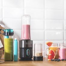 Power Titanium 650 EasyGo Smoothie-Mixer mit tragbarem Becher, Schleifmaschine, 4 Klingen mit schwarzer Titanbeschichtung und 650 W.