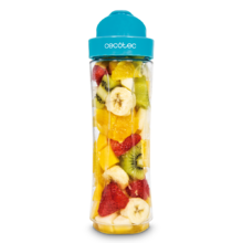 Mixeur pour smoothies individuel Power Titanium One, lames en titane, deux verres de 600 ml, deux tubes réfrigérants, sans BPA, pour piler aussi la glace et 350 W