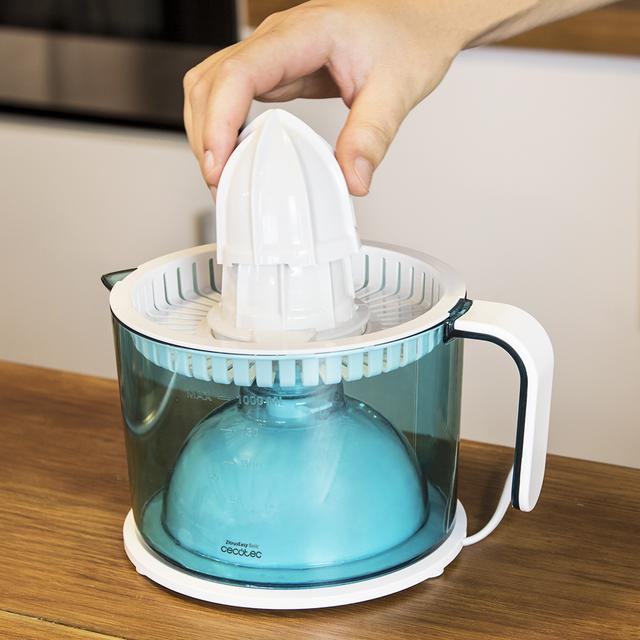 Melchioni Family Citrus Spremiagrumi Elettrico 25W | 0.5L | Vaschetta Estraibile | Bianco E Giallo