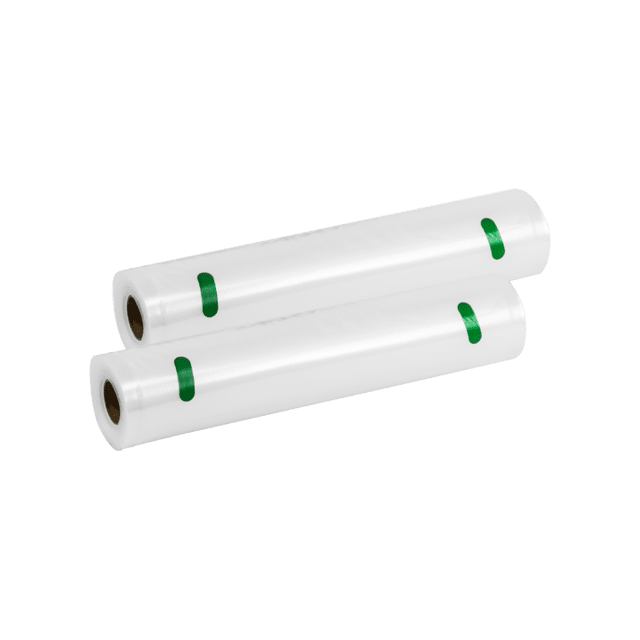 Pacote de 2 rolos para embaladora a vácuo Superfície gofrada, 6 metros de comprimento, permite fazer sacos de tamanho personalizado, sem BPA (Largura 28 cm)