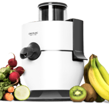 StrongTitanium 19000. Licuadora para Frutas y Verduras de 650W Potencia, 19000 rpm de Velocidad, Recubrimiento de Titanio en el Disco, Canal de Entrada XL, Color Blanco