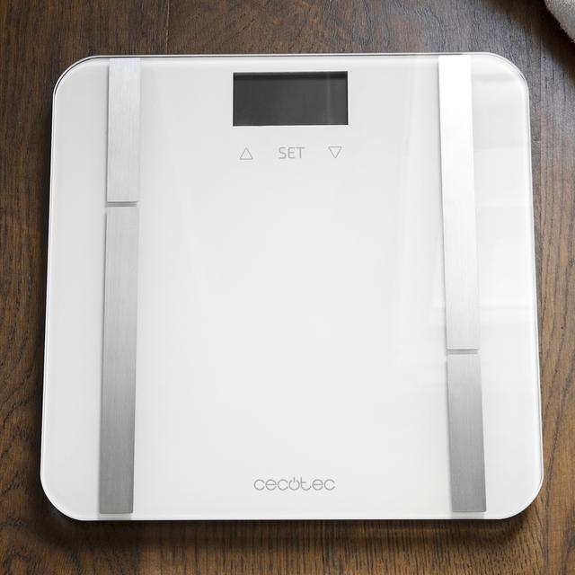 Surface Precision 9400 Full Healthy. Báscula de Baño Digital de Alta precisión, Plataforma de Cristal templado de seguridad, pantalla LCD invertida y capacidad máxima de 180kgr, Cinta métrica (Blanco)