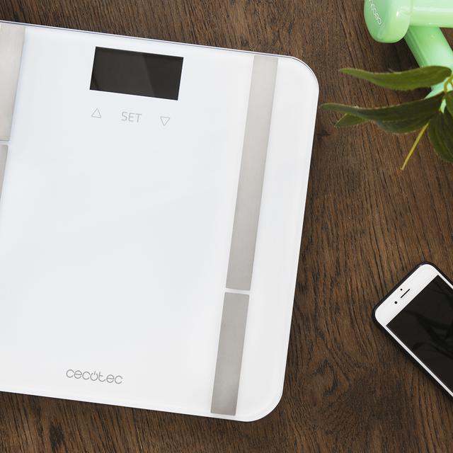 Surface Precision 9400 Full Healthy. Báscula de Baño Digital de Alta precisión, Plataforma de Cristal templado de seguridad, pantalla LCD invertida y capacidad máxima de 180kgr, Cinta métrica (Blanco)