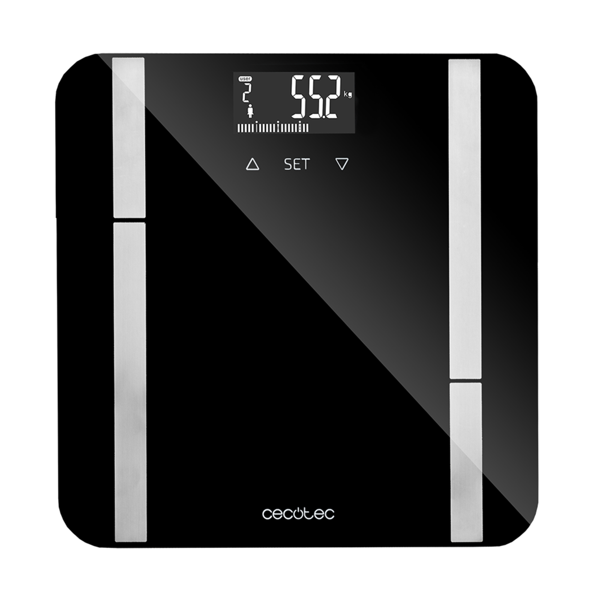 Pèse-personne numérique Surface Precision 9450 Full Healthy. Avec surface en verre trempé de haute sécurité, écran LCD inversé, capacité maximale de 180kg, sans connectivité, noir.