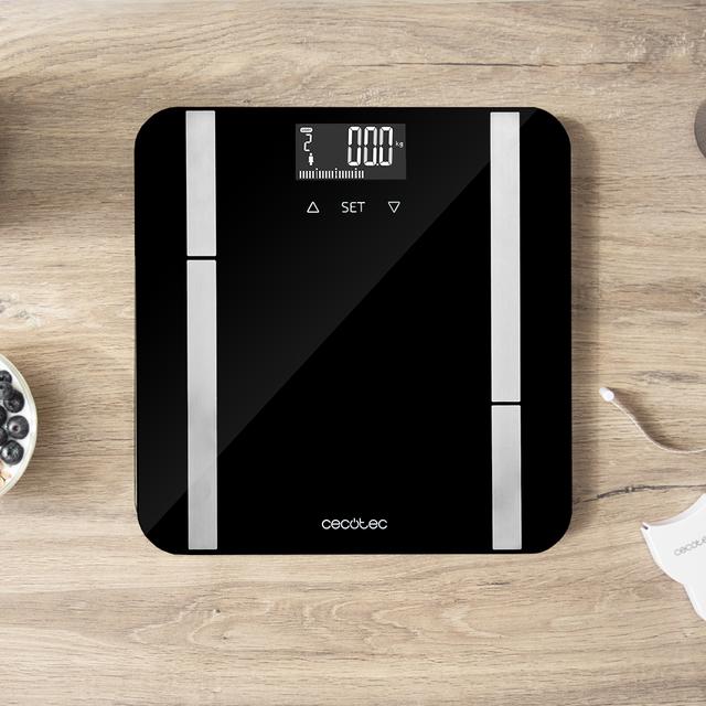 Surface Precision 9400 Full Healthy. Balança de casa de banho digital com Alta precissão, Plataforma de vidro temperado de alta segurança, Ecrã LCD invertido e capacidade máxima de 180 kg. Fita métrica, Preto.