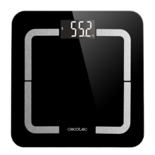 Surface Precision 9500 Smart Healthy. Balança para casa de banho digital inteligente de Alta precisão, Vidro temperado cor preto de alta segurança, ecrã LCD invertido, 180 kg