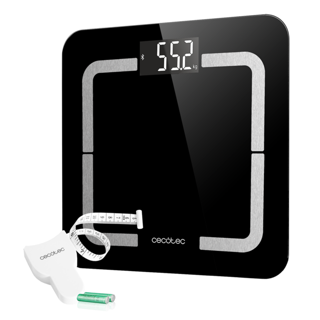 Surface Precision 9500 Smart Healthy digitale Personenwaage Hochpräzise, hochsicheres schwarzes gehärtetes Glas, Umgekehrter LCD-Bildschirm, 180Kg