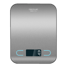 Balança de cozinha de alta precisão Digital CookControl 8000. Aço inoxidável, design fino, display LCD extragrande, capacidade máxima de 5 kg com precisão de 1g, 203 x 155 mm