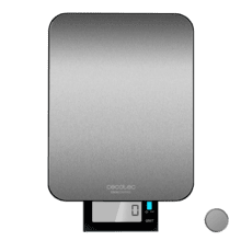 Cook Control 9000 Waterproof Balança Digital de Cozinha com Alta Precisão, Aço Inoxidável, Resistente à água, Ecrã LCD retroiluminado extragrande e amovível, Capacidade máxima 10 kg