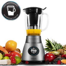 Mixeur-blender Power Black Titanium 1800. Avec 1800 W de puissance, lame de 6 feuilles revêtues en titane noir, filtre pour liquides, bol thermorésistant et fonction Turbo.