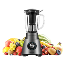 Frullatore a caraffa Power Black Titanium 1800. 1800 W di potenza, 6 lame in titanio nero, funzione Turbo, filtro per centrifugati, caraffa termoresistente da 2,1 L