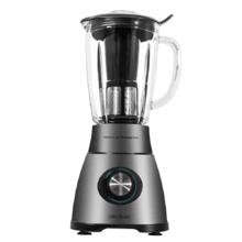 Frullatore a caraffa Power Black Titanium 1800. 1800 W di potenza, 6 lame in titanio nero, funzione Turbo, filtro per centrifugati, caraffa termoresistente da 2,1 L