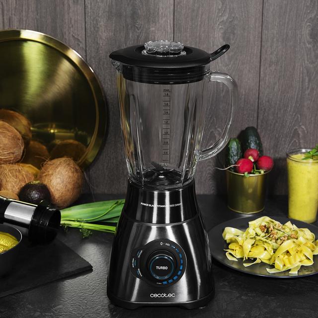 Power Black Titanium 1800 Smart Standmixer Leistung 1800 W, Messer mit 6 Klingen aus schwarzem Titan, Filter für Mixgetränke